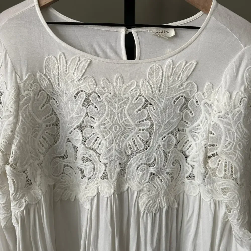 Anthropologie Deletta Desi Blouse White Small Womens